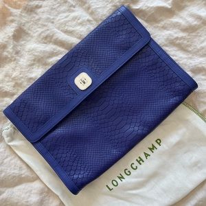 Longchamp Embossed Leather Clutch